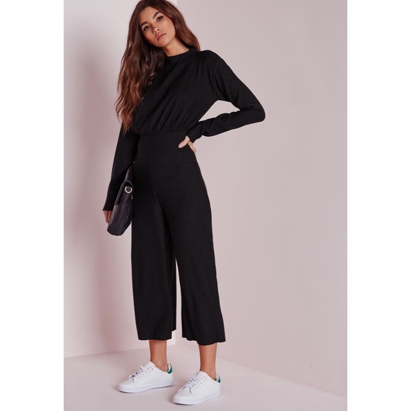 Zara Wide Leg Jumpsuit Romper With Long 